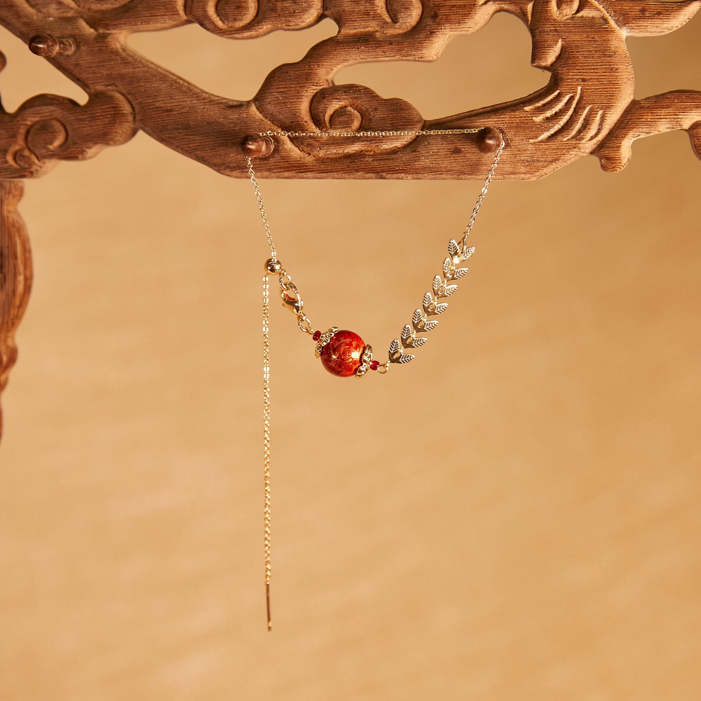 Jewelry/Lacquer bracelet (19.8cm)/lucky red ball