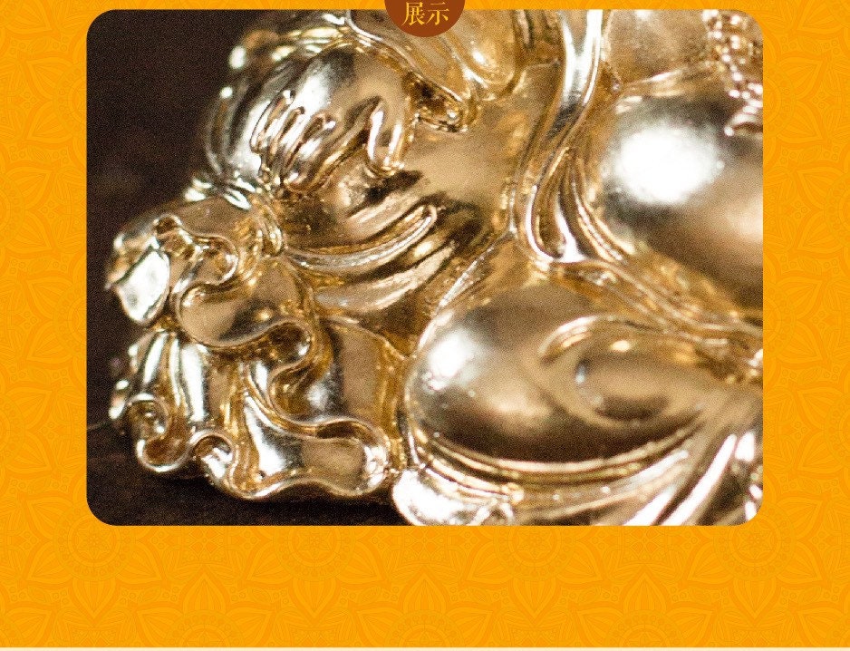 Buddha statue/Chinese lacquerware/size 6cm X 10cm/99% gold foil