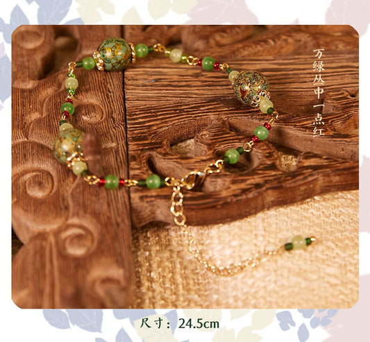 Jewelry/Lacquer bracelet (24.5cm)/spring green ball