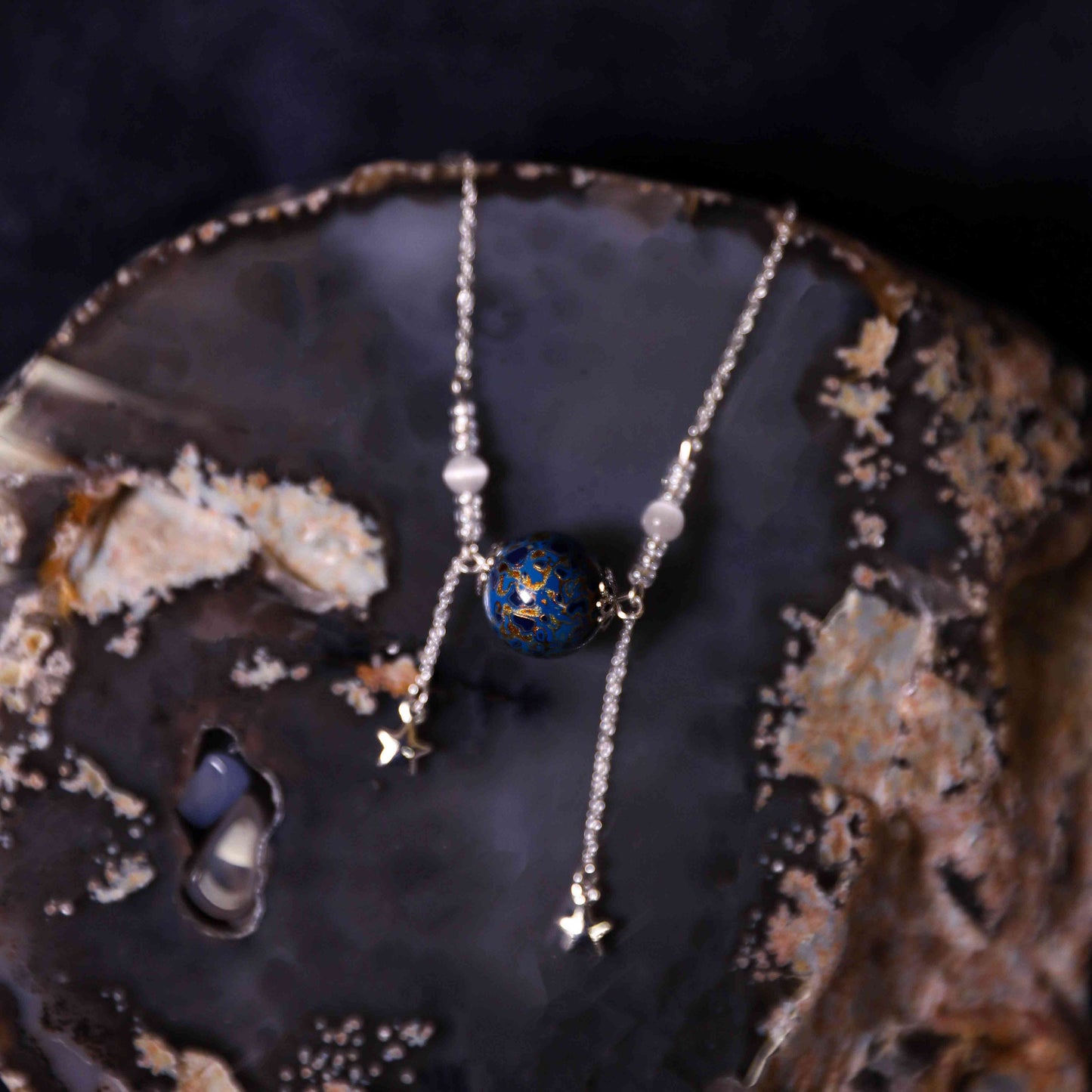 Jewelry/Lacquer bracelet (24cm)/cosmos blue ball