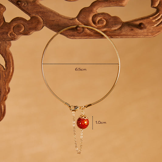Jewelry/Lacquer bracelet (6.5cm X 1.0cm)/lucky red ball