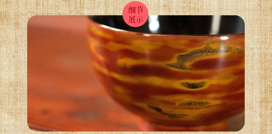 Dining/Chinese lacquer bowl/red & yellow/DIY text