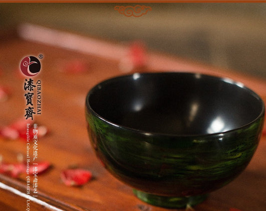Dining/Chinese lacquer bowl/green/DIY text
