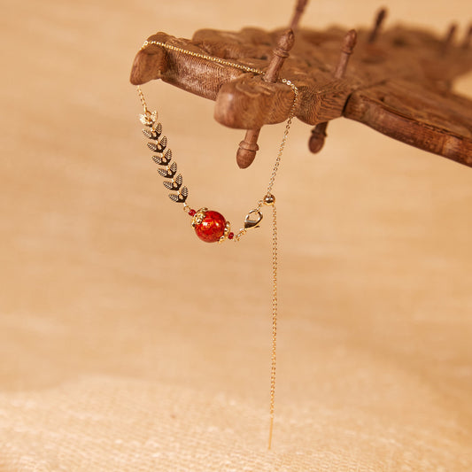 Jewelry/Lacquer bracelet (19.8cm)/lucky red ball