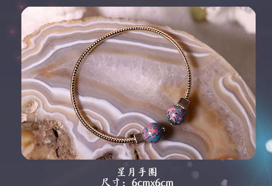 Jewelry/Lacquer bracelet (6cm X 6cm)/cosmos blue ball