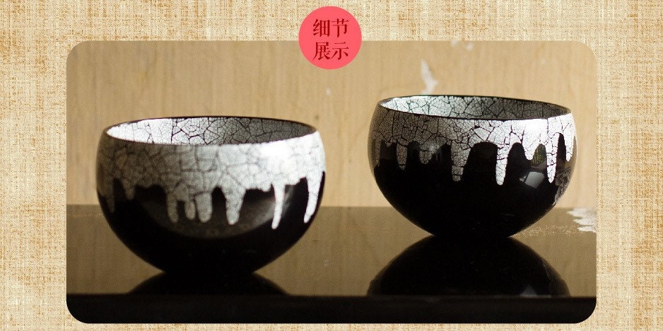 Dining/Chinese lacquer bowl/black & beige/DIY text