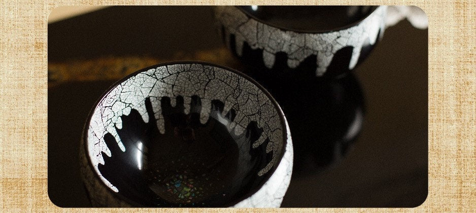 Dining/Chinese lacquer bowl/black & beige/DIY text