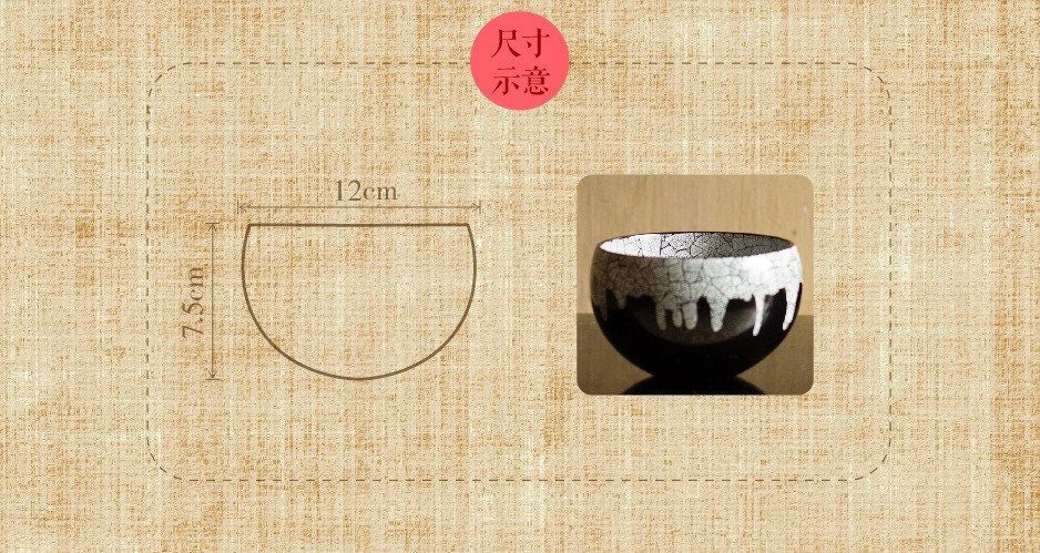 Dining/Chinese lacquer bowl/black & beige/DIY text