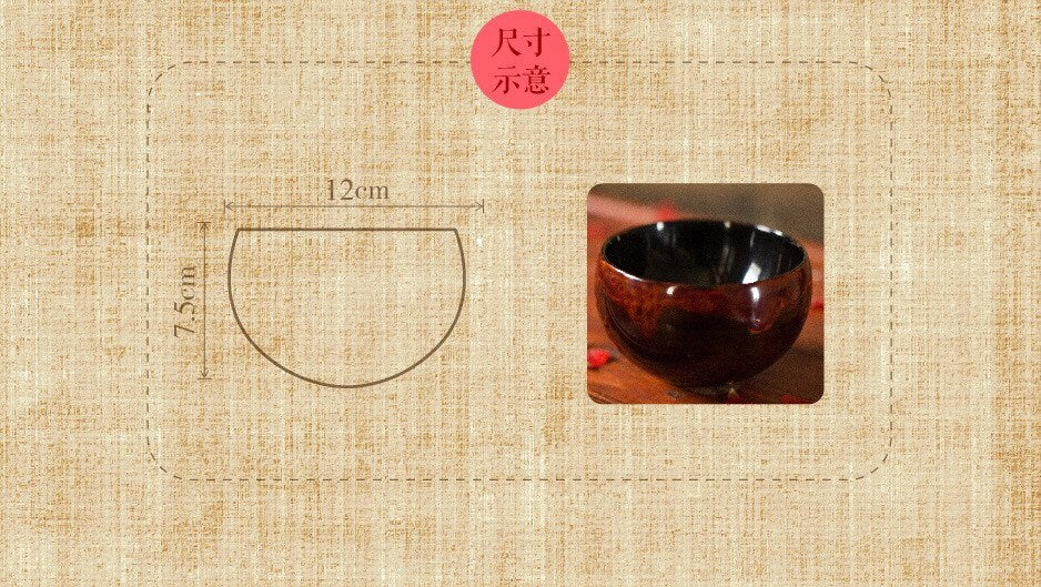 Dining/Chinese lacquer bowl/red & gold/DIY text