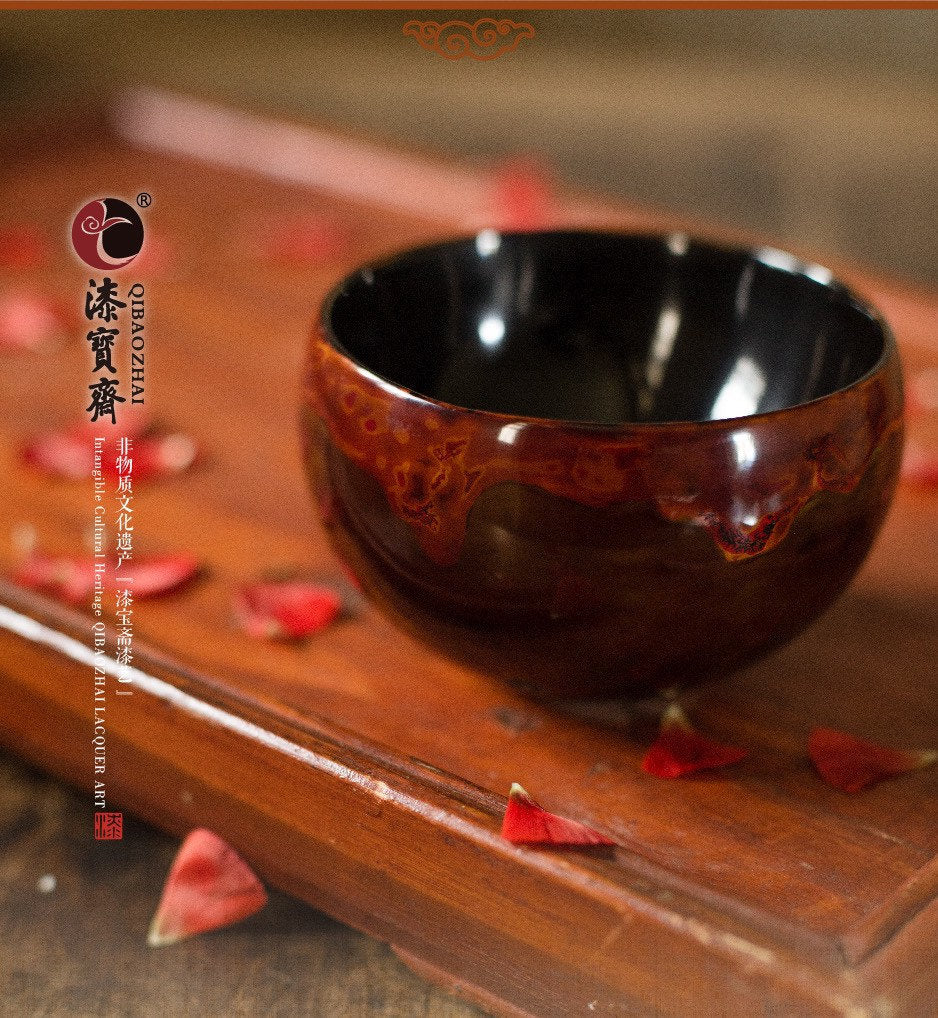 Dining/Chinese lacquer bowl/red & gold/DIY text