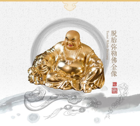 Buddha statue/Chinese lacquerware/size 6cm X 10cm/99% gold foil