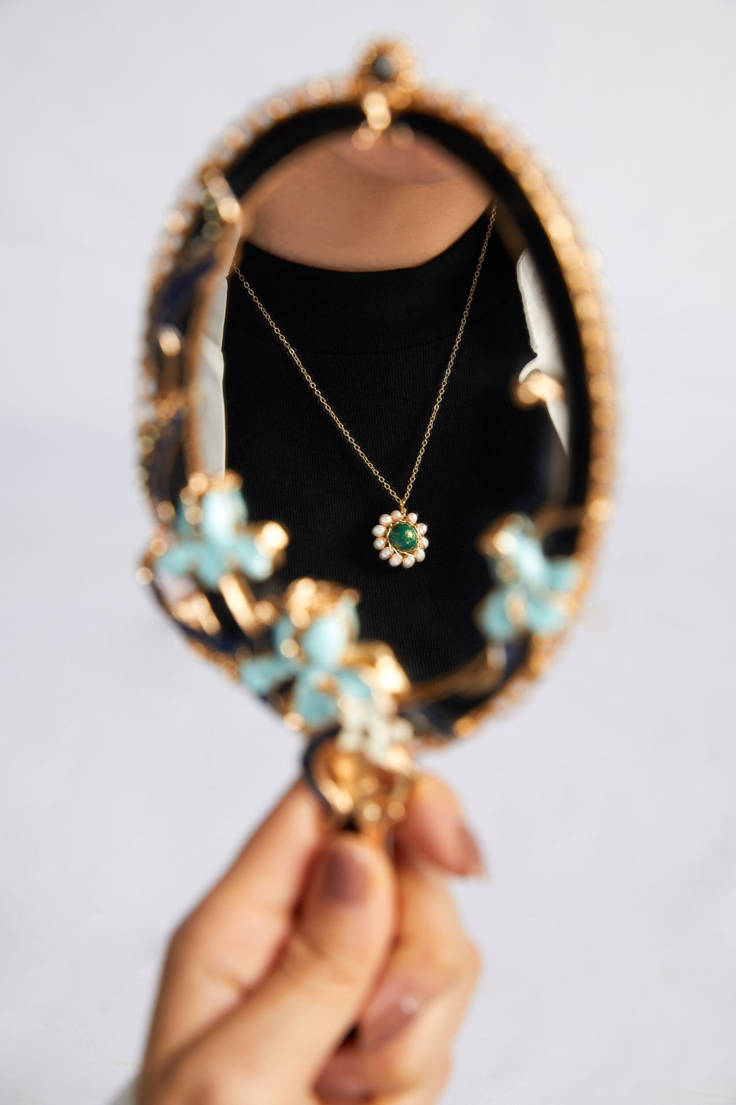 Jewelry/2cm diameter lacquer ball & natural pearls/18K gold plated necklace (24cm - 28 cm adjustable)/multiple-color sunflowers