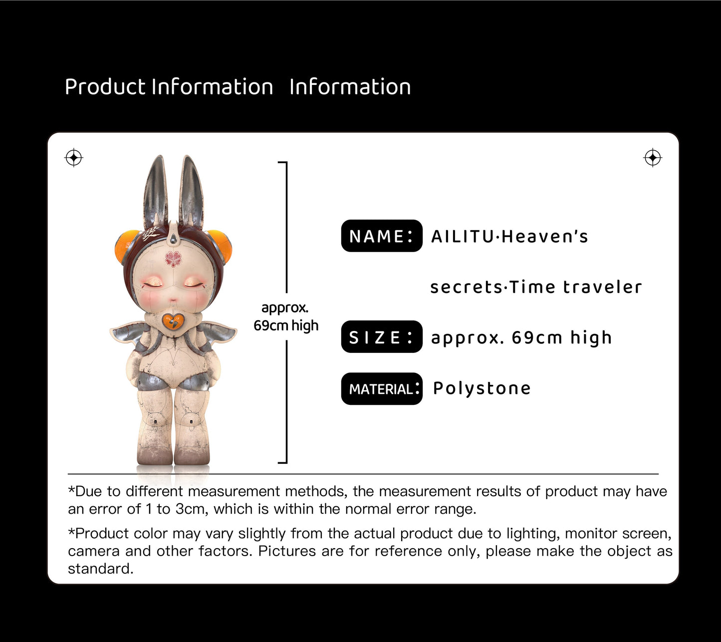 Art Toy Figure/Designer Toy/AILITU - Time Traveler/Material Polyurethane/Chinese Lacquer/27.17'' (69 cm) X 11.42'' (29 cm) X 9.06'' (23 cm)
