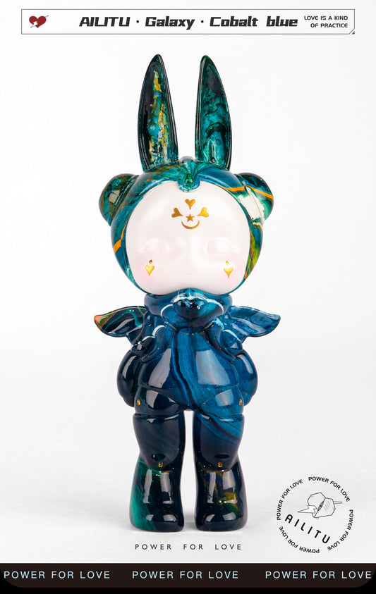 Art Designer Toy Figure/AILITU Galaxy - Cobalt Blue/Material Polyurethane/Chinese Lacquer/8.27'' (21 cm) X 3.54'' (9 cm) X 2.76'' (7 cm)