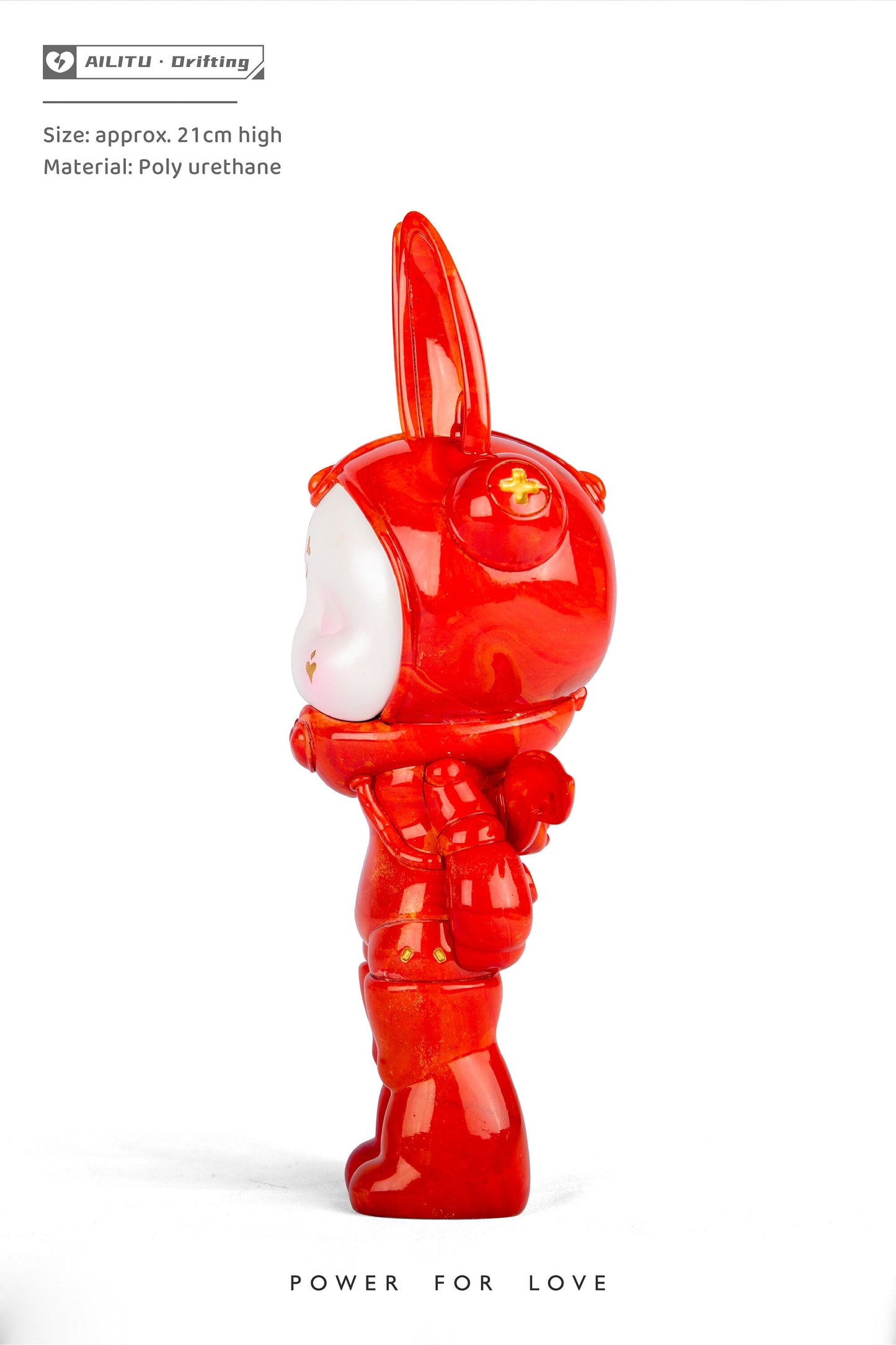 Art Designer Toy Figure/AILITU Galaxy - Salmon Pink/Material Polyurethane/Chinese Lacquer/8.27'' (21 cm) X 3.54'' (9 cm) X 2.76'' (7 cm)